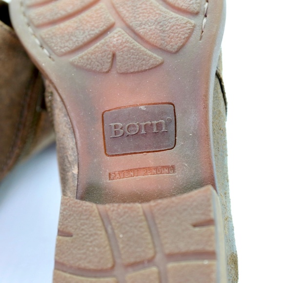 Born Silvie Crusca Brown Wax Suede Leather Slip-On Zip Ankle Booties Womens 8.5 - Picture 8 of 10